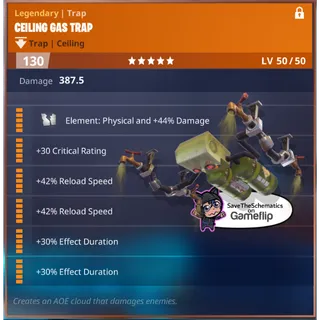 Fortnite: Save The World Schematic - 2x Reload / 2x Effect Duration Ceiling Gas Trap 