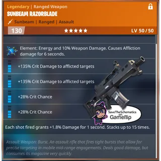 Fortnite: Save The World Schematic - Crit Razorblade