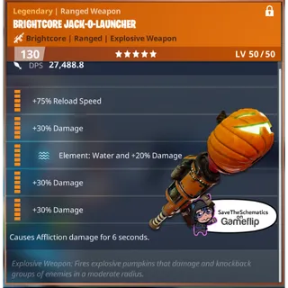 Fortnite: Save The World Schematic - Water Jack-O-Launcher Schematic 