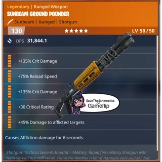 Fortnite: Save The World Schematic - No Element Crit Ground Pounder