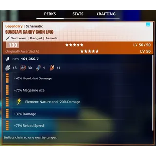 Fortnite: Save The World - Nature Bullet Chain Candy Corn LMG Schematic