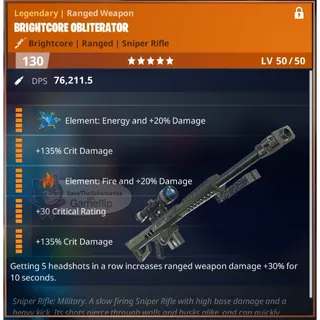 Fortnite: Save The World Schematic - Double Element Energy / Fire Obliterator