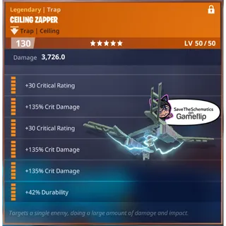 Fortnite: Save The World Schematic - Crit Ceiling Zapper