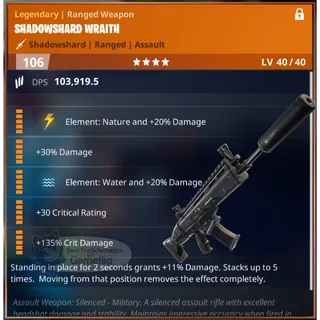 Fortnite: Save The World Schematic - Double Element Nature / Energy Wraith