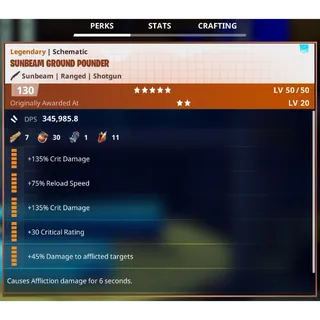 Fortnite: Save The World - No Element Crit Ground Pounder Schematic