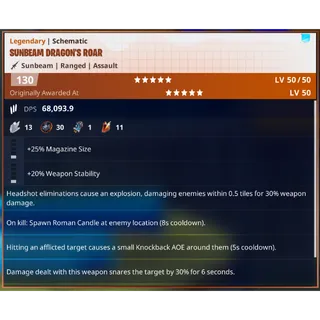 Fortnite: Save The World - AOE Dragon's Roar Schematic