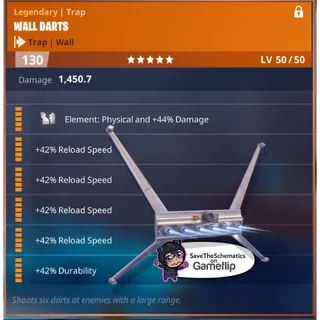 Fortnite: Save The World Schematic - 4x Reload Wall Darts