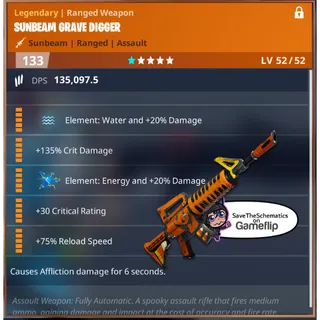 Fortnite: Save The World - Double Element Water / Energy Grave Digger