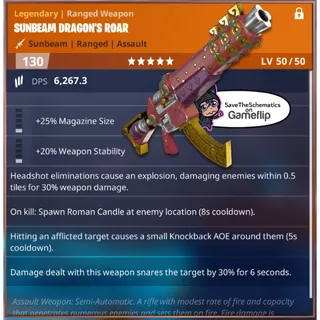 Fortnite: Save The World Schematic - AOE Dragon's Roar