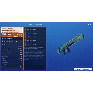 Fortnite: Save The World - No Element Crit Mercury LMG