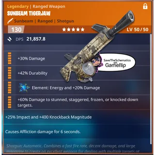 Fortnite: Save The World Schematic - Energy 2x 6th Perk Tigerjaw