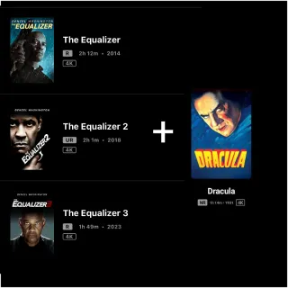 The Equalizer 3 Movie Bundle 4K + Dracula 1931 4K