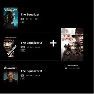 The Equalizer 3 Movie Bundle 4K + Lone Survivor 4K 