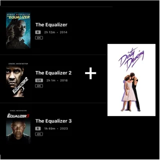 The Equalizer 3 Movie Bundle 4K + Dirty Dancing 4K Vudu iTunes