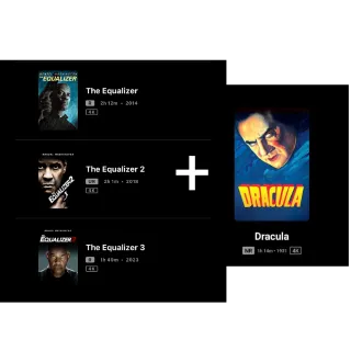 The Equalizer 3 Movie Bundle 4K + Dracula 1931 4K