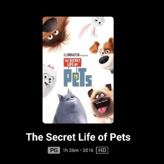 The Secret Life Of Pets HD MA