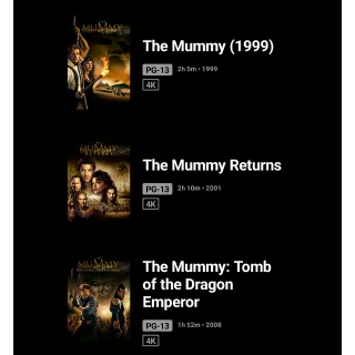 The Mummy Trilogy 4K MA