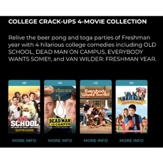 College Crack-Ups 4-Movie Collection HD Vudu/FAH
