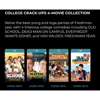 College Crack-Ups 4-Movie Collection HD Vudu/FAH