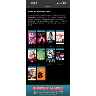 10 Iconic Films of the 1960s HD Vudu/FAH
