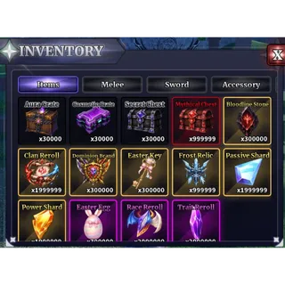 30K Aura Cosmetic Secret 1M Mythical Frost Power 300K Bloodline Dominion Key Egg 2M Race Trait Passive Clan - Sailor Piece