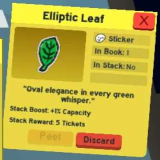 3X ELLIPTIC LEAF STICKER