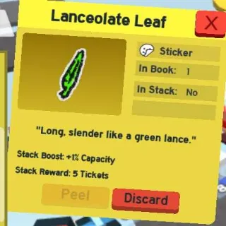 1x Lanceolate Leaf Sticker BSS