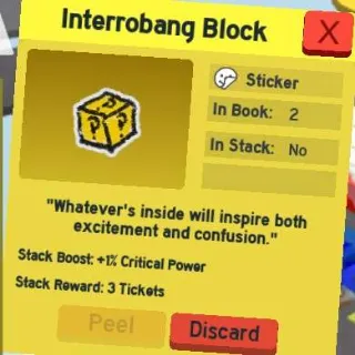 1x Interrogating Block Sticker BSS