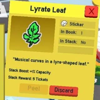 1x Lyrate Leaf Sticker BSS