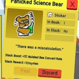 Panicked Science Bear Sticker BSS