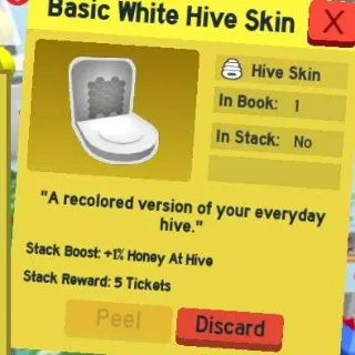1x Basic White Hive Skin : Bee Swarm Simulator