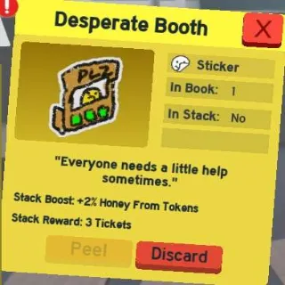 1x Desperate Booth Sticker BSS