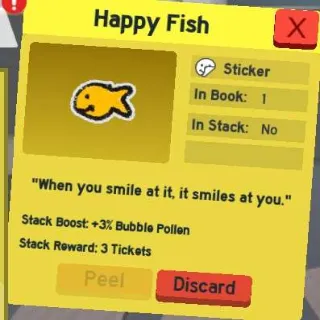 1x Happy Fish Sticker BSS