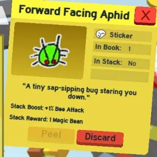 1x Forward Facing Aphid Sticker BSS