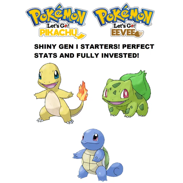 Squirtle SHINY ORIGINAL STARTERS! Game Item Gameflip