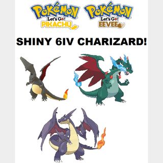 Shiny Charizard / Pokemon Let's Go / 6IV Pokemon / Shiny Pokemon
