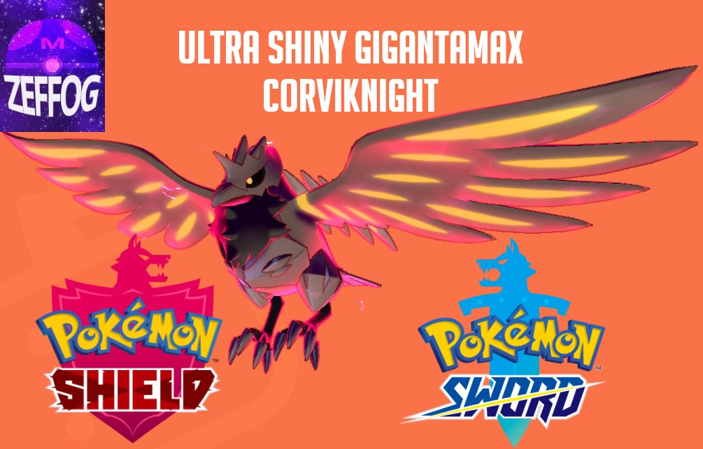 Pokemon Sword and Shield✨ULTRA SHINY CORVIKNIGHT✨6IV GIGANTAMAX EVs Battle  Ready