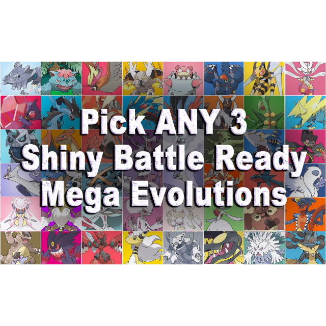 Pick Any 3 Shiny Mega Evolution Pokemon Pokemon Xy