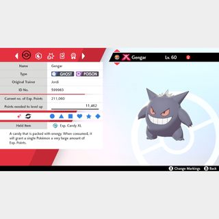 Shiny Gengar ( Maxed Out To Level 40 ) ( Two Charged Moves