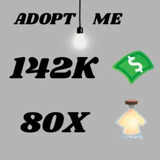142K Bucks And 80X Potions - Adopt Me