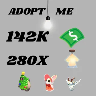 142K Bucks And 280X Potions 3X Christmas 1X Mrs Whiskerpips - Adopt Me
