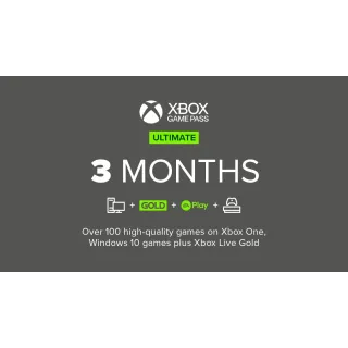 XBOX GAME PASS ULTIMATE 3 MONTHS 