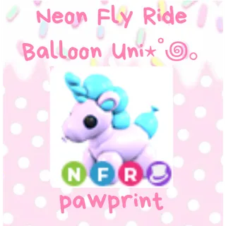 Neon Fly Ride Balloon unicorn