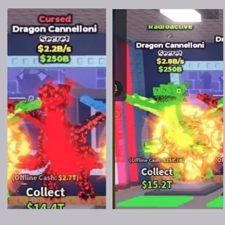 Cursed Dragon Cannelloni, Radioactive Cannelloni | 2.2B/S , 2.8B/S | Steal a Brainrot