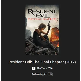 RESIDENT EVIL: THE FINAL CHAPTER  HD MA