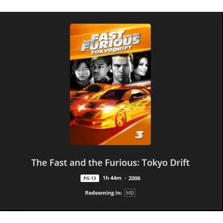 THE FAST AND THE FURIOUS: TOKYO DRIFT HD MA