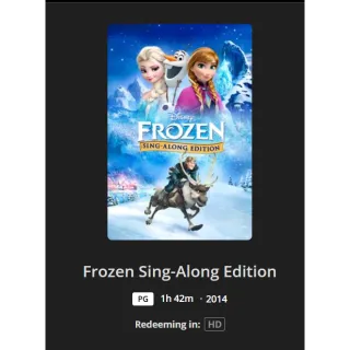 Frozen Sing Along Edition HD MA