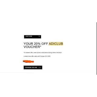 Adidas Online Store 20% off per item