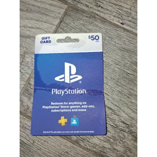 $50.00 USD PlayStation Store