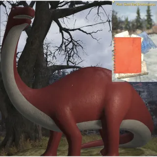 Giant red brontosaurus placement 